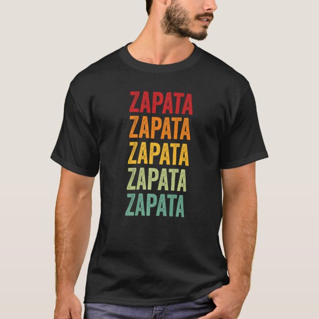 Zapata County Texas Rainbow Text T-Shirt (Front)