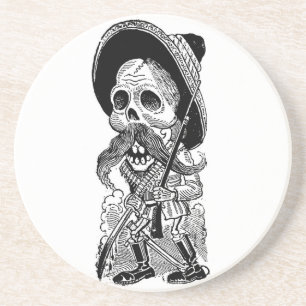 Zapatista  Calavera. c. early 1900's. Mexico. Coaster