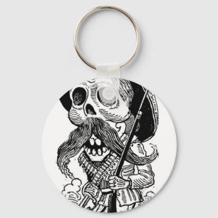 Zapatista  Calavera. c. early 1900's. Mexico. Key Ring