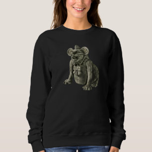 Zapotec Bat Dog Pottery Urn   Sweatshirt