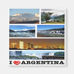 zAR032 ARGENTINA I Love, Mosaic, America, Fridge Magnet