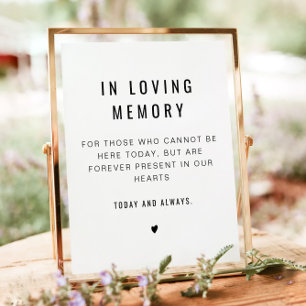 Zara Minimalist In loving Memory Wedding Poster