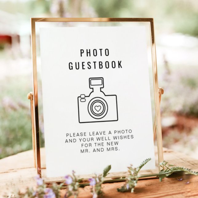 ZARA Minimalist Modern Photo Guestbook Sign (Creator Uploaded)