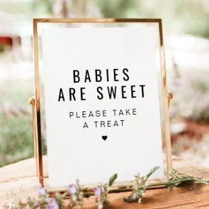 ZARA Modern Minimalist Baby Shower Favour Sign