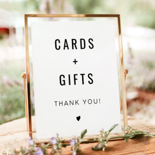 ZARA Modern Minimalist Cards & Gifts Wedding  Poster