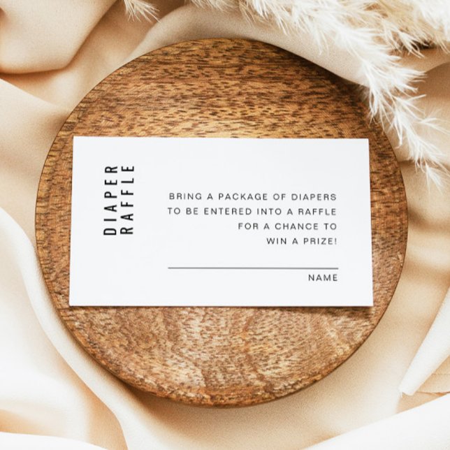 ZARA Modern Minimalist Diaper Raffle Game Card (Creator Uploaded)