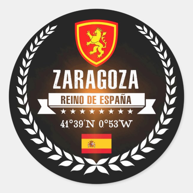 Zaragoza Classic Round Sticker (Front)