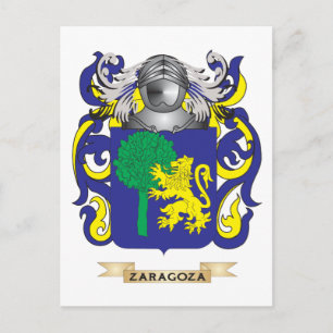 Zaragoza Family Crest (Coat of Arms) Postcard
