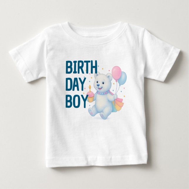 Zarah Dancing Polar Bear • 1st Birthday Boy Baby  T-Shirt (Front)