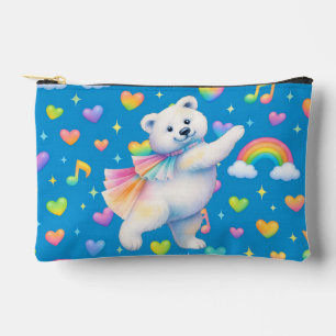 Zarah Dancing Polar Bear Zipper Pouch – Rainbows