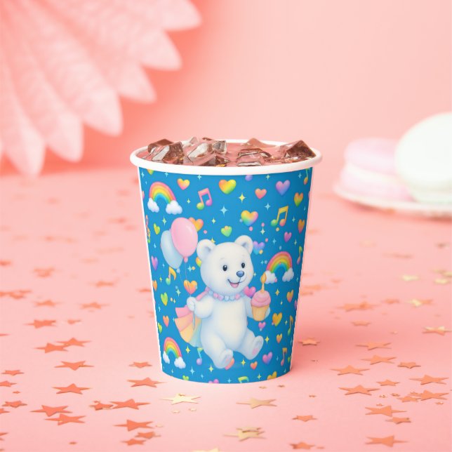 Zarah the Dancing Polar Bear Custom Party Cups (Insitu)