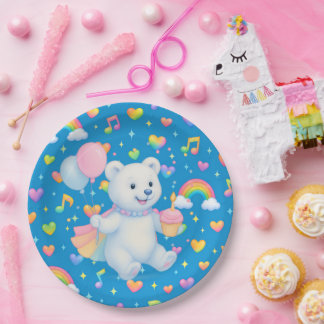 Zarah the Dancing Polar Bear • Paper Party Plates