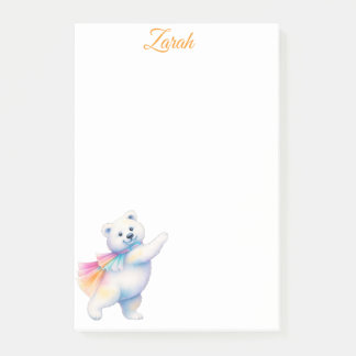 Zarah the Dancing Polar Bear | Personalised Post-it Notes