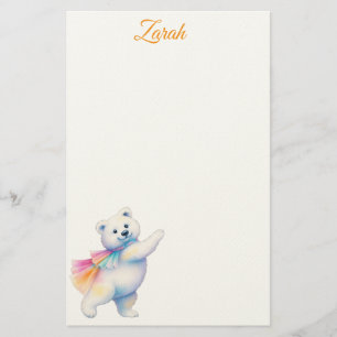 Zarah the Dancing Polar Bear Personalised Stationery