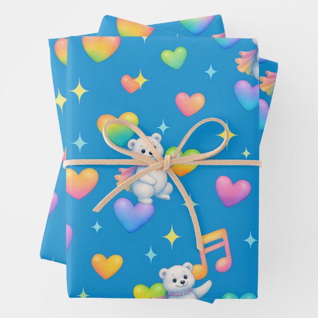 Zarah the Dancing Polar Bear | Wrapping Paper (In situ)
