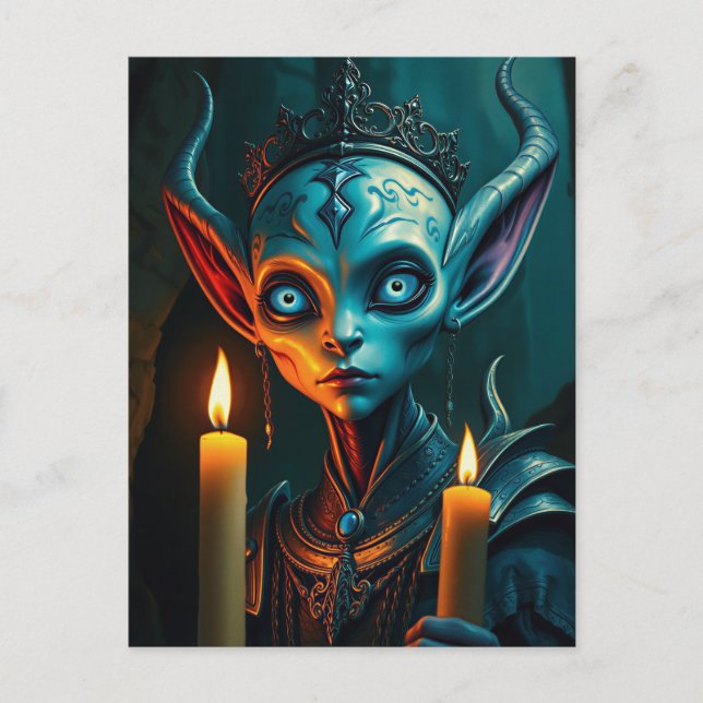 Zarathos the Flame-Ritualist Dark Fantasy Elf  Postcard (Front)