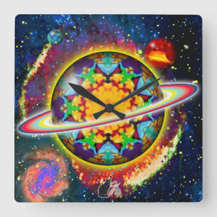 Zargon Orbz Kaleid Square Wall Clock