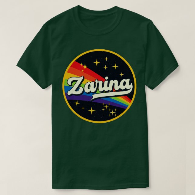 Zarina Rainbow In Space Vintage Style T-Shirt (Design Front)