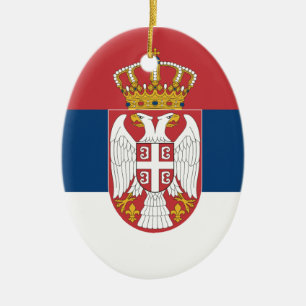 Zastava Srbije, Serbian flag Ceramic Tree Decoration