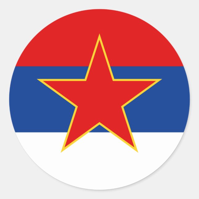 Zastava Srbije, Serbian flag Classic Round Sticker (Front)