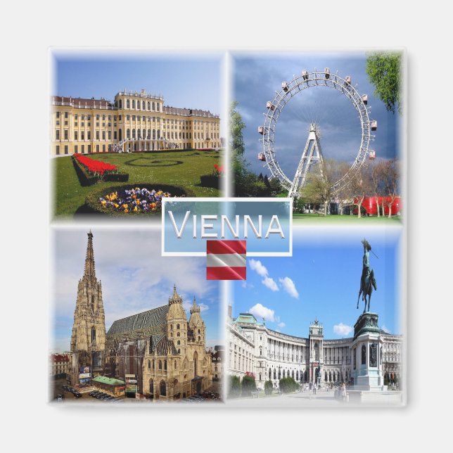 zAT003 VIENNA Schloss Schonbrunn Prater Funfair - Magnet (Front)