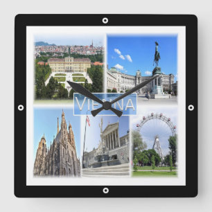 zAT005 VIENNA, Austria, Europe, Square Wall Clock
