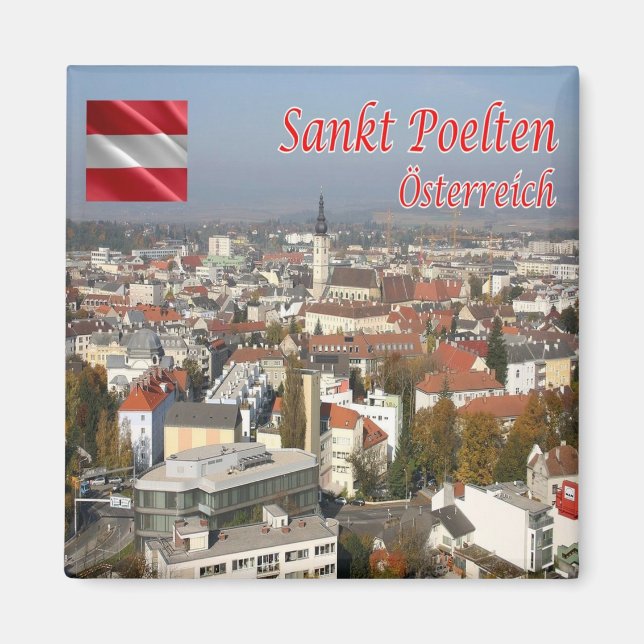 zAT012 SANKT PÖLTEN Austria, Fridge Magnet (Front)