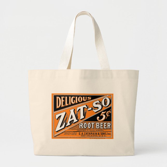 Zat-So 5¢ Root Beer Large Tote Bag (Front)