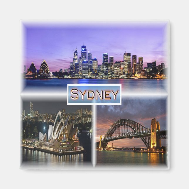 zAU007 SYDNEY by Night, Australia, Fridge  Magnet (Front)