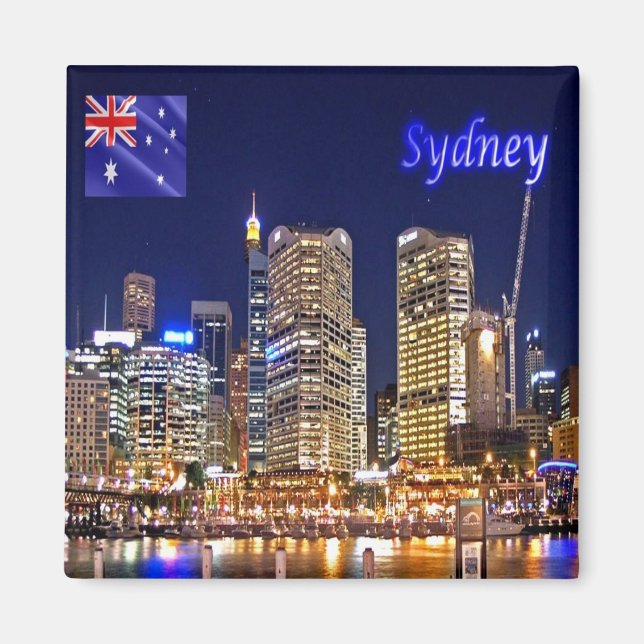 zAU036 SYDNEY, Darling Harbour, Australia, Fridge Magnet (Front)