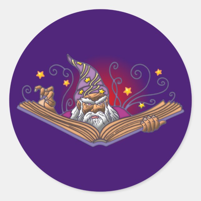 Zauberer Buch Grimoire wizard sorcerer warlock Classic Round Sticker (Front)