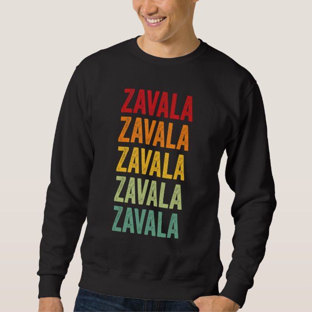 Zavala County Texas Rainbow Text Design Sweatshirt (Front)