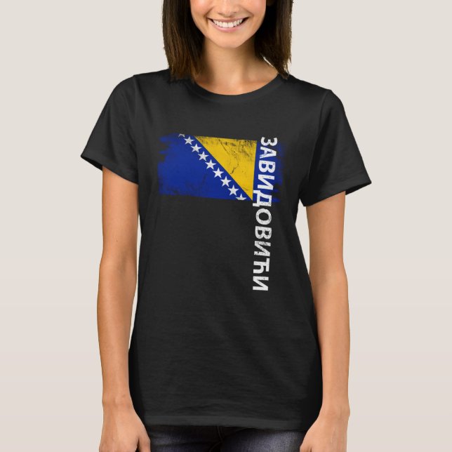 Zavidovici Bosnia Flag For Bosnian Men Women Kids T-Shirt (Front)