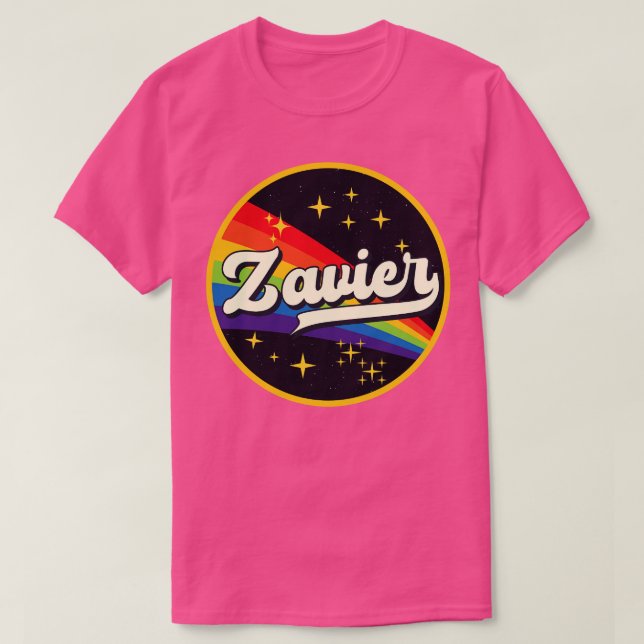 Zavier Rainbow In Space Vintage Style T-Shirt (Design Front)