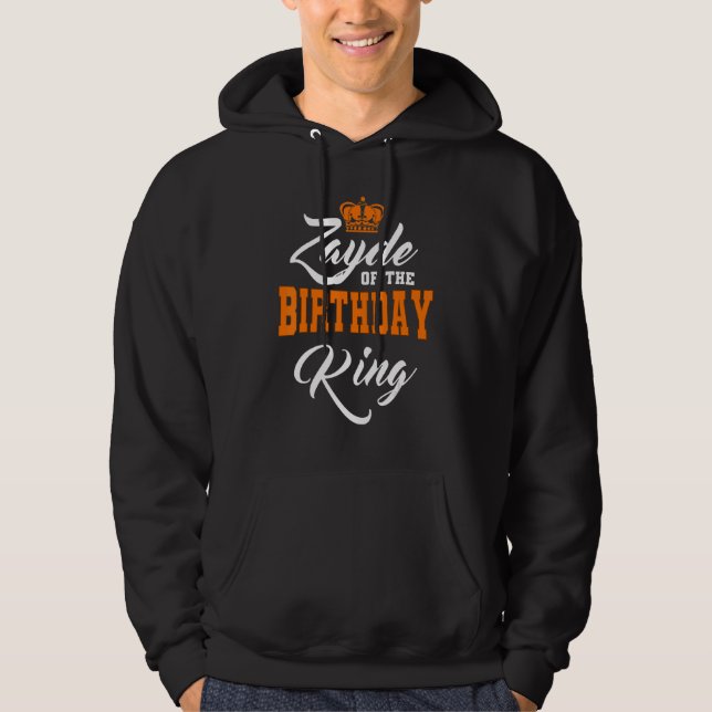 Zayde Of The Birthday King Party Crown Bday Celebr Hoodie (Front)