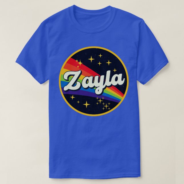 Zayla Rainbow In Space Vintage Style T-Shirt (Design Front)