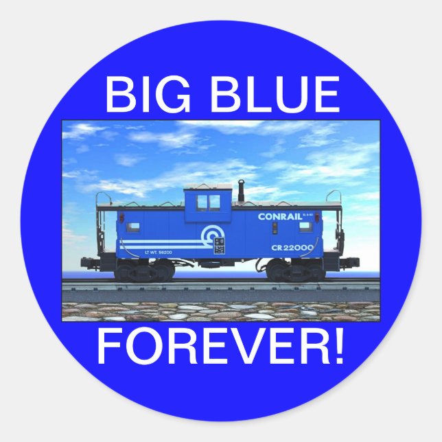 ZAZ420 BIG BLUE FOREVER! CLASSIC ROUND STICKER (Front)