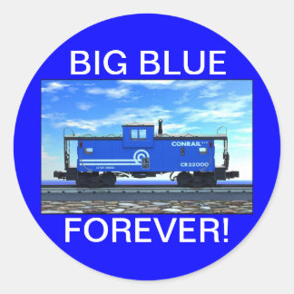 ZAZ420 BIG BLUE FOREVER! CLASSIC ROUND STICKER