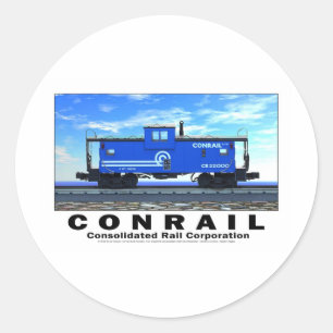 ZAZ462 CONRAIL CABOOSE POSTER CLASSIC ROUND STICKER