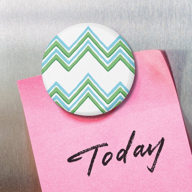 Zaza Chevron Wave in Green and Aqua Magnet (Creator Uploaded)