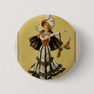 Zaza, 'Mrs Leslie Carter' Vintage Theatre 6 Cm Round Badge