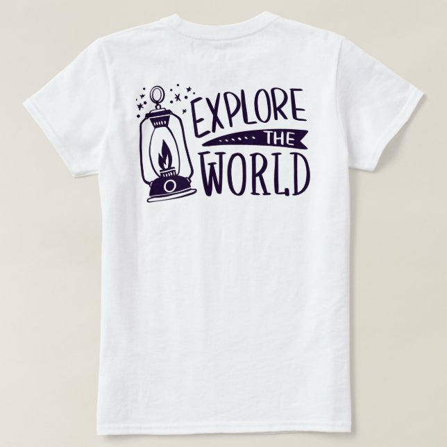zazle T Shirt woman explore The World (Design Back)
