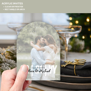 Zazzle Acrylic Wedding Save the Date Opaque Photo Invitations