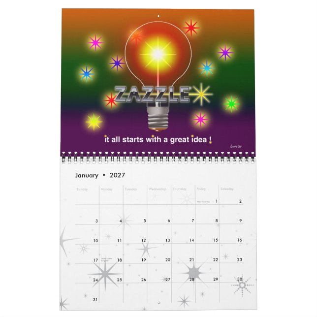 ZAZZLE CALENDAR (Jan 2027)