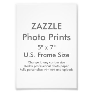Zazzle Custom 5" x 7" Photo Print (US Frame Size)