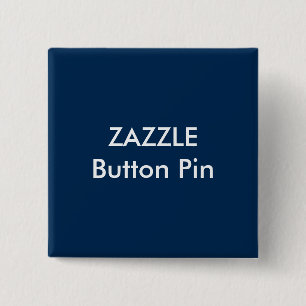 Zazzle Custom Square Button Pin Blank DARK BLUE