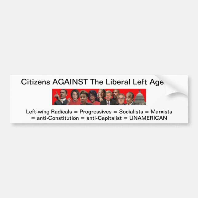 zazzle.jpg, Citizens AGAINST The Liberal Left A... Bumper Sticker (Front)
