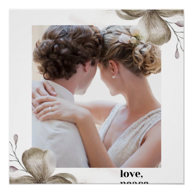 Zazzle love peace & joy  glossy poster  (Front)