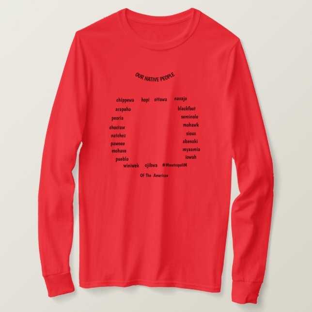  ZAZZLE Native Names on Clothing/ All Size T-Shirt (Design Front)