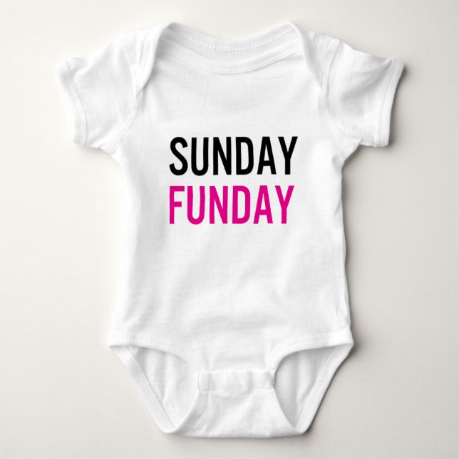 Zazzle Sunday Funday Baby One Piece Bodysuit (Front)